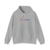 Bisexual Love Script Hoodie: Subtly Elegant Pride Sweatshirt